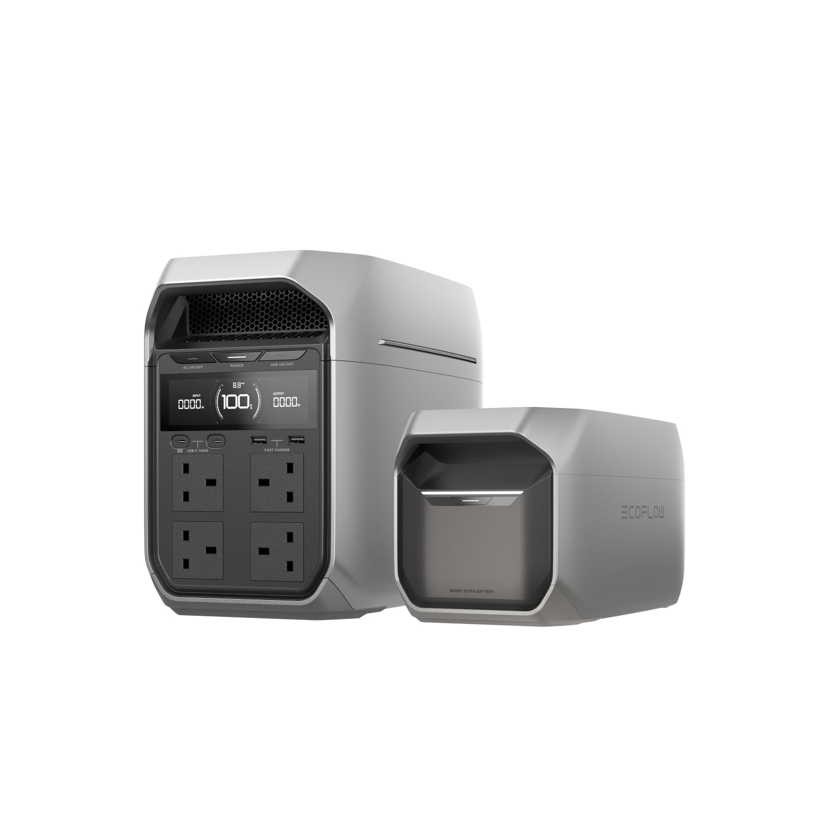 EcoFlow DELTA 3 Plus Portable Power Station with Extra Battery, 2 kWh Capacity, Expandable Backup Power Supply for Camping, Home Emergencies and Motorhomes