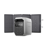 ECOFLOW DELTA 3 Plus Solar Generator with 220W Bifacial Solar Panel, 1000W solar Input, LiFePO4, Portable Power Station 1024Wh, the product is unused, only part of the packaging is defective (Renewed)