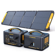 VTOMAN 3096Wh Portable Power Station Bundle with Extra Battery & 200W Solar Panel Included - Up to 4400W Solar Power Generator for Home Backup, Off-grid, Road Trip, RV, Camping